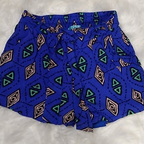 Dina Be SZ Small 90s Geometric Print Shorts Waist Tie Saved by the Bell Funky - Picture 7 of 7